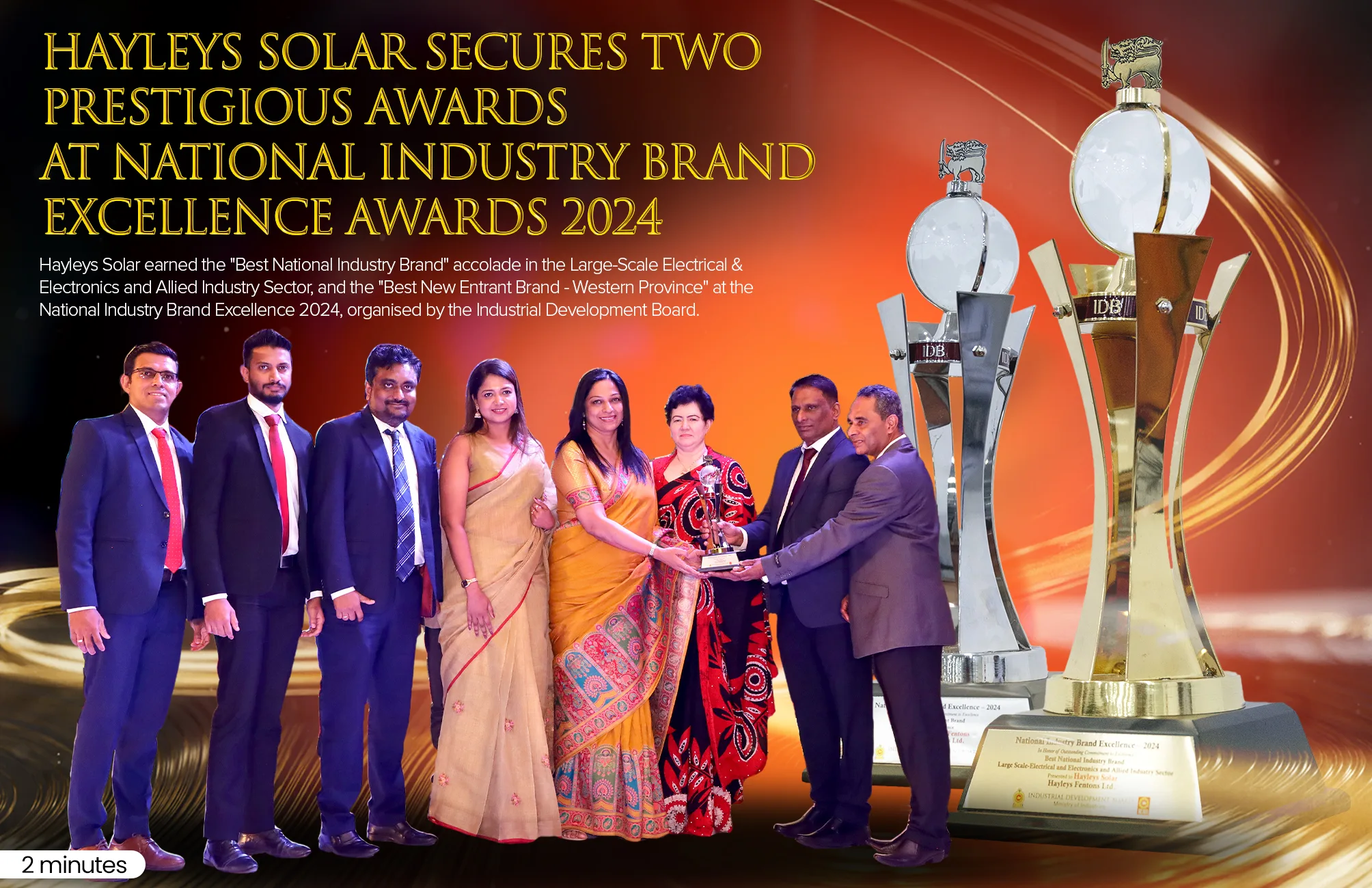 Hayleys Solar secures two prestigious awards at National Industry Brand Excellence Awards 2024