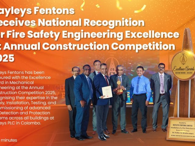 Hayleys Fentons Receives National Recognition for Fire Safety Engineering Excellence at Annual Construction Competition 2025