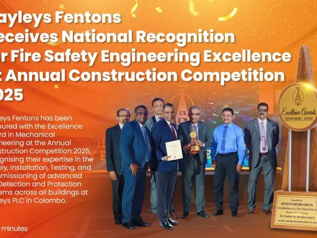 Hayleys Fentons Receives National Recognition for Fire Safety Engineering Excellence at Annual Construction Competition 2025